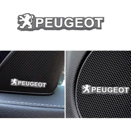 3D Car Styling Sticker Aluminum Emblem interior Speaker audio Badge for Peugeot 206 207 208 306 307 308 407 408 508 2008 3008