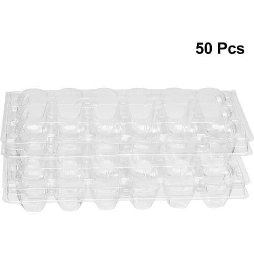50pcs 6/18/20 Grids Quail Egg Carton Storage Container Organizer Disposable PVC Storage Box Transparent Egg Dispenser Holder
