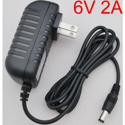 50PCS High quality DC 6V 2A IC program AC 100V-240V Converter Switching power adapter 2000mA Supply US Plug DC 5.5mm x 2.1mm