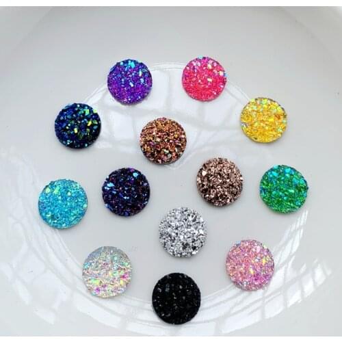 8mm/10mm/12mm natural ore resin flat back jewelry resin Rhinestone wedding decoration diamonds for nails