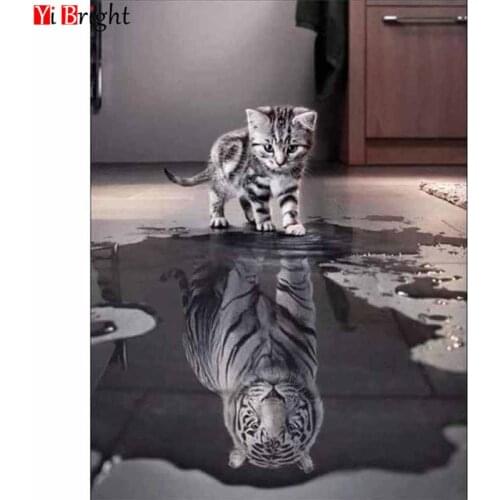 Cat Diamond Embroidery Full Kit DIY Diamond Painting Cross Stitch Animals Picture Rhinestones Mosaic Wall Decoration