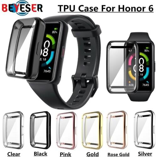 For Honor Band 6 Watch Case Soft TPU Protective Cover For Huawei Honor Band 6 Full Screen Protector Cases Frame Bumper Shell