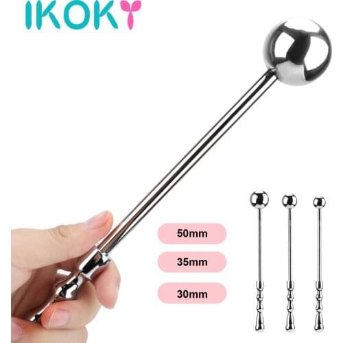 IKOKY Metal Butt Plug Prostate Stimulation Sex Toys For Women Stainless Steel Anal Beads Anus Dilation S/M/L Anal Plug