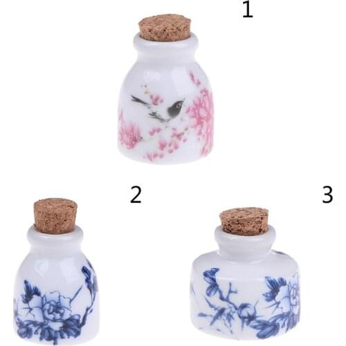 1PCS DIY Nail Art Tools Peony Mini Ceramic Glass Dappen Dish Bowl Cup With Wood Lid Acrylic Liquid Glitter Powder Bottle