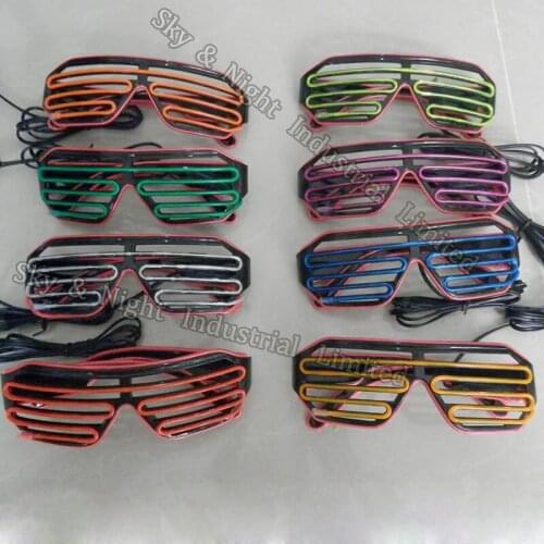 Fashion Mix color EL shutter glasses (Frame:Pink-Inside:other colors option)+3V Inverter+Free Shipping