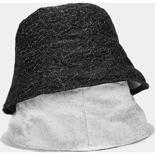 Fashion Design Summer Bucket Hat Women Black White Silver Wire Fisherman Hat Thin Panama Lady Outdoor Sun Caps kapelusz rybacki