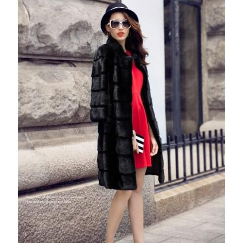 Real genuine natural rabbit fur coat women fashion three quarter sleeve fur jacket outwear custom any size S181119