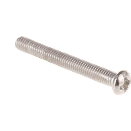 Musiclily 3*26mm Humbucker Pickup Mushroom Flat Screws, Chrome (20 Pieces)