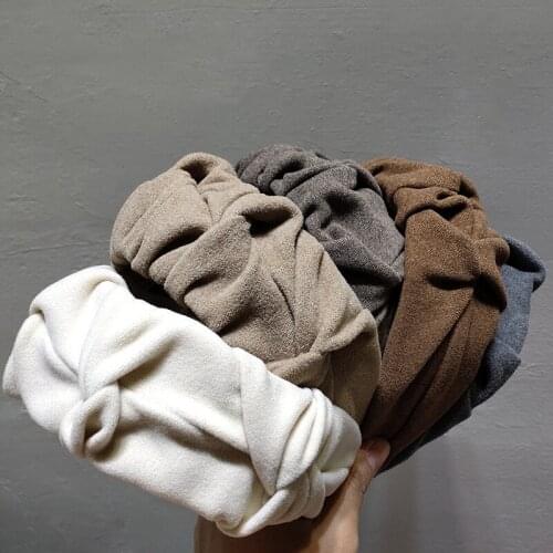 Hair band new retro anti-skid folds wide side press hair wear fashionable headband net red wild headdress Hairbands Women