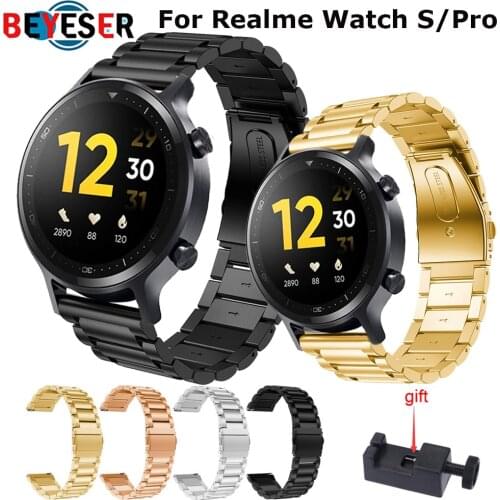 Stainless Steel Strap For Realme Watch S Pro Smart Band Metal Quick Release Bracelet For Realme Watch 2 Real Me Wristband Correa