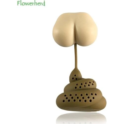 Spoof Ass Poop Stool Tea Strainer Tea Filter Silicone Creative Tea Infuser Stool Tea Maker Tea Leak Tea Set Kitchen Accessories