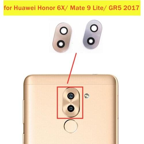 2pcs/lot for Huawei Honor 6X/ Mate 9 Lite/ GR5 2017 Back Camera Glass Lens Main Rear Camera Lens with Glue Repair Spare Parts
