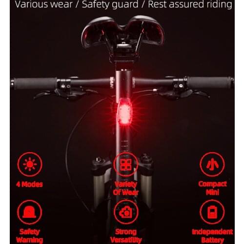 ROCKBROS Mini Bike Rear Light Bicycle Warning Tail Light Cycling Helmet Taillight Lantern Water Repellent Bike Accessories