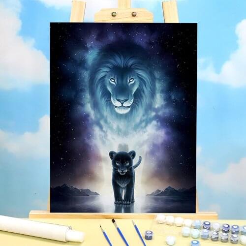 Wolf Tiger Owl Lion Deer Coloring By Numbers Painting Package Oil Paints 50*70 Oil Painting Decorative Paintings Handiwork