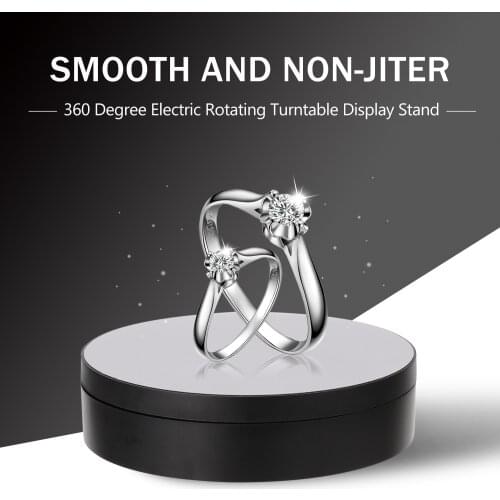 138mm Electric Rotating Display Stand Mirror 360 Degree Turntable Jewelry Holder Battery for Photography Video Shooting Props