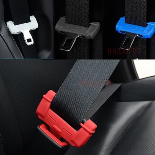 For Audi BMW High Quality Belt Clip Extender Protector silica gel blue Safety Belts Plug Interior Covers Car Styling