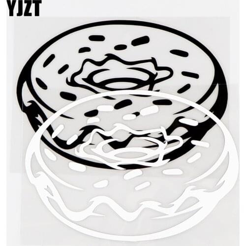 YJZT 13.6×9.6CM Beautiful Doughnut Car Sticker Body Decoration Vinyl Decals Black / Silver 10A-0809