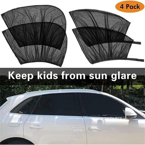 2/4 Pack Summer UV Protection Car Front Rear Side Window Sun Shade Anti-mosquito Car Sunshade Net Mesh Curtain For Sedan SUV MPV