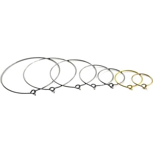 20pcs/lot Hypoallergenic 316 Stainless Steel Round Circle Wire Earring Hoops Findings for DIY Earring Hook Clasp Jewelry Making