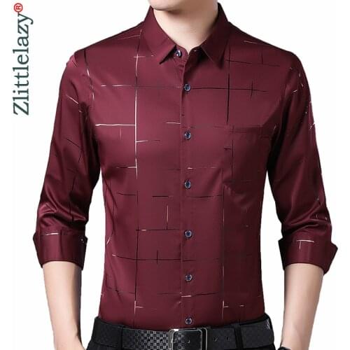 2020 Brand Long Sleeve Men Social Shirt Spring Pocket Casual Striped Shirts Dress Mens Slim Regular Fit Clothes Fashions 0024