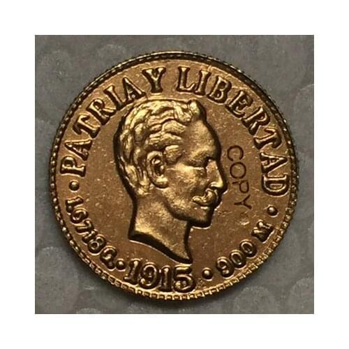 24-K Gola-Plated USA 1915 1 Dollars coin copy 15mm