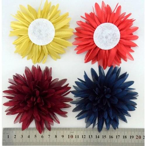 50 Pcs/Lot,10 CM Hot Sell Vintage Fabric Bark Flowers For Hairpins Silk Chiffon Flower For Headbands Hair Accessories Boutique