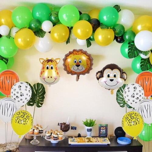 55Pcs/Set Jungle Safari Theme Birthday Party Balloon Garland Arch Kit Decor Animal Balloons For Kids Boys Baby Shower Globos New