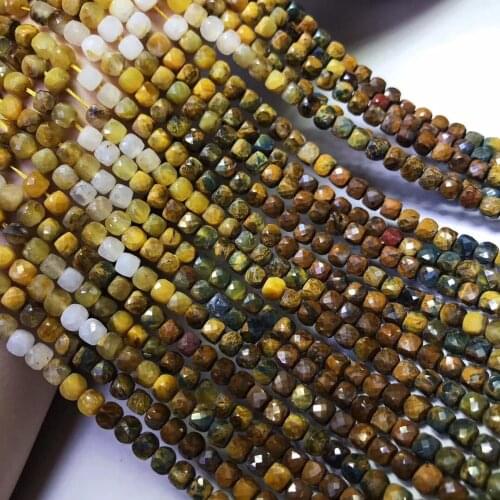 AAAA LOOSE BEADS Pietersite square faceted 4-4.5mm Wholesale gradient color for DIY jewelry necklace 36cm