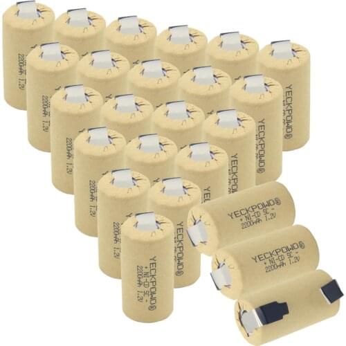 Akkumulator SC batteries sub C battery 2200mAh rechargeable welding tabs 1.2V NICD soldering tape for cordless drills for bosch