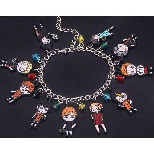 Anime Haikyuu Bracelet Hinata Shoyo Oikawa Tooru Kozume Kenma Tobio Kageyama Nishinoya Yuu Charms Bangle Jewelry