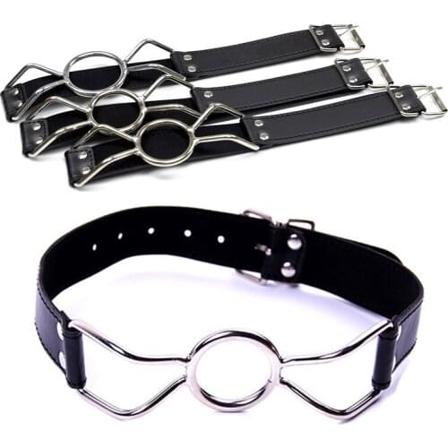 Bdsm Bondage Flirting Open Mouth Gag Slave Oral Restraints Erotic Toy Sex Toy For Couples Adult Game Leather Exotic Accessorie