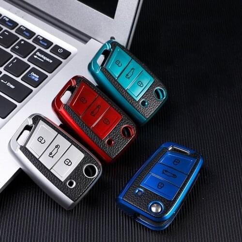 TPU Car Key Case Cover For Volkswagen Polo Golf 7 Mk7 Tiguan Passat For Skoda Octavia Kodiaq Karoq For Seat Ateca Leon Key Bag