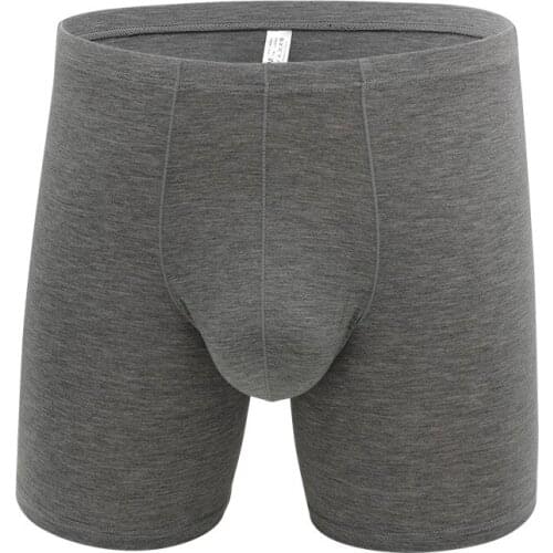Long boxer shorts mens bamboo fiber casual sports underwear u convex European size loose trousers wear-resistant trousersT