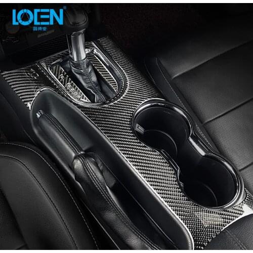 For Ford Mustang 2015-2019 Carbon Fiber Control Gear Shift Panel Decorative Cover Sticker Auto Accessories Car Styling