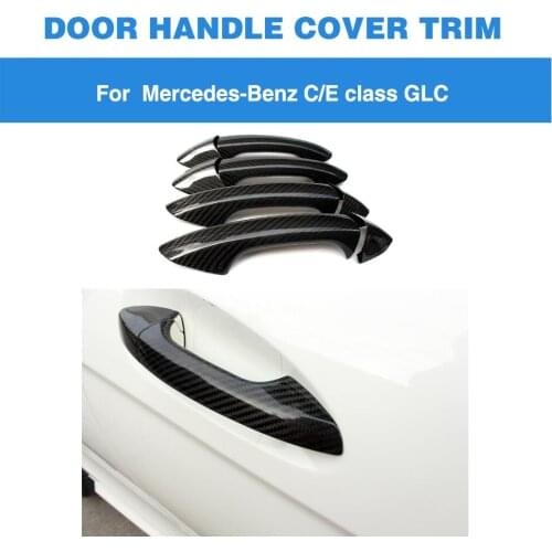 For Mercedes-Benz C S E Class W204 C204 W205 C205 W207 W213 W218 All Cars Not for G class Carbon Fiber Door Handle Cover Trim