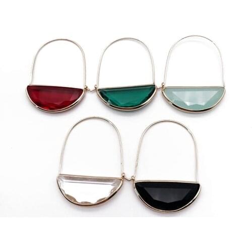 Elegant Glass Stone Copper Material Earring Sweet Elegant