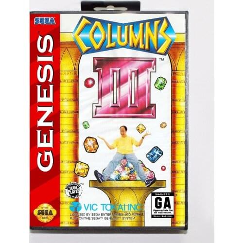 Columns III Revenge of Columns Game Cartridge 16 bit MD Game Card With Retail Box For Sega Mega Drive For Genesis