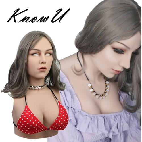 KnowU Crossdress Femalemask May With Boobs Transgender Artificial Breasts Fake Chest Cosplay Crossplay Shemale Big Tits