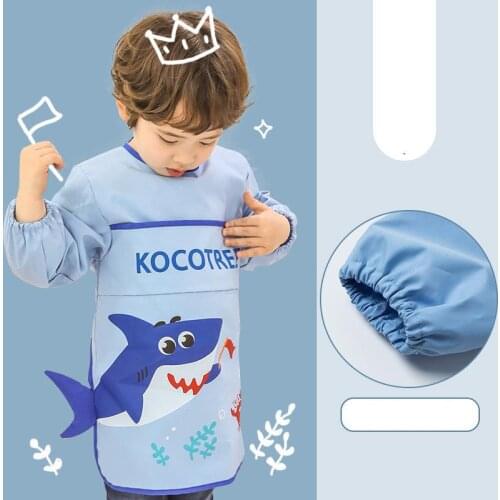 Baby Bibs New Cute Unicorn Waterproof Anti-wear Infant Eating Bib With Pocket Children Drawing Long Sleeve Apron Kids Burp Cloth