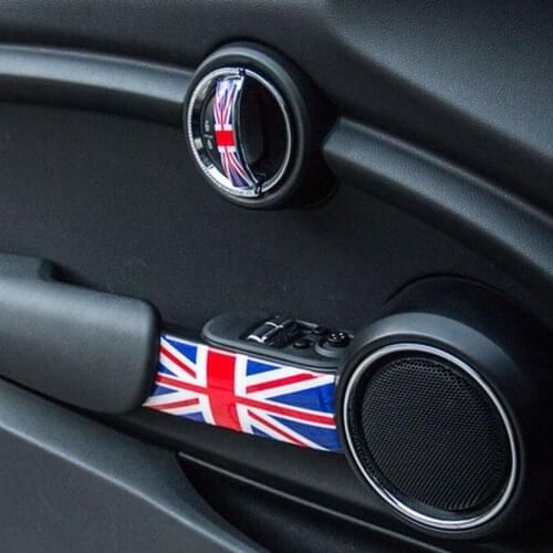 4pcs Car Styling Automobile 3D Stickers Wrapping Interior Door Handle Union Jack Car Stickers For BWM MINI Cooper JCW F55 F56