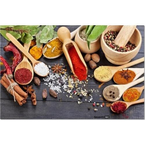 Food posters Various Seasonings Kitchen Theme Wall Poster And Prints Canvas Art The Wall Canvas Art Pictures Cuadros Decoration