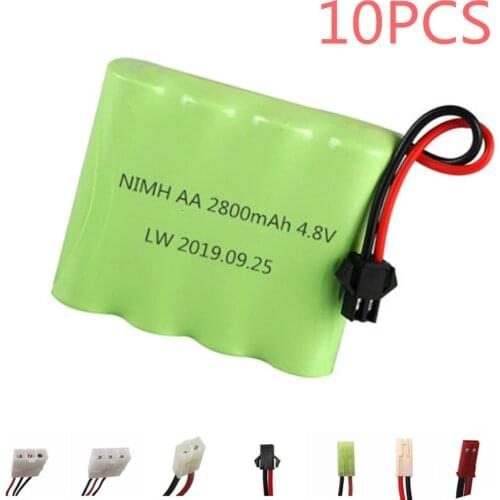 4.8v 2800mah NiMH Battery For Rc toys Cars Boats Guns NI-MH AA 4.8v 2400mah Rechargeable Battery Pack 10Pcs For RC Tanks Robots