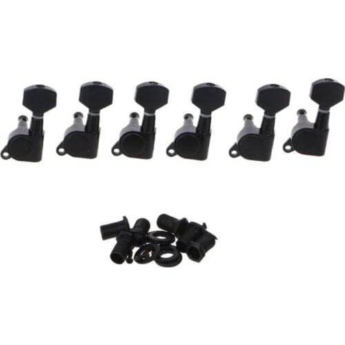 New Black Inline Guitar String Tuning Pegs Tuners Machine Head 6 string 448C