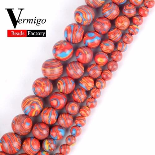 Wholesale Natural Stone Multicolor Turquoises Round Loose Beads For Beadwork Jewelry Making Diy Bracelet 4-12mm Pick Size15"