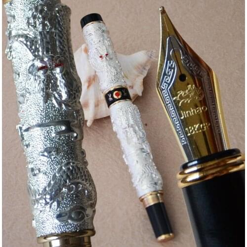 FOUNTAIN PEN FREE BROAD 0.7MM NIB SHIPPING JINHAO GOLDEN TWO DRAGON PLAY PEARL BUSINESS PFFOCE BEST GIFT STATIONERY