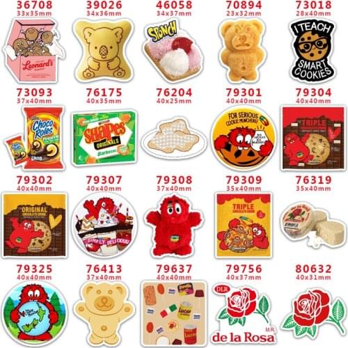 DIY Craft Supplies Sewing Accessories Cartoon Cookies Printed Planar Resins Mold 10 Pieces. PR-36708