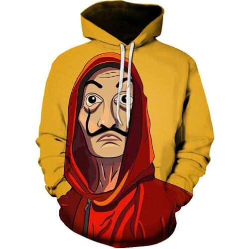 2021 New Arrival La Casa De Papel 3D Print Women/men Hoodies Sweatshirts Poleron Hombre Money Heist The Paper House Casual Tops