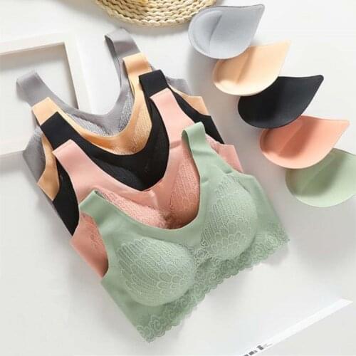 Womens Top Push Up Bralette Latex With Pad Crop Top Fashion Seamless Comfortable Bras Sports BH Lingerie Tube Tops Active Bra