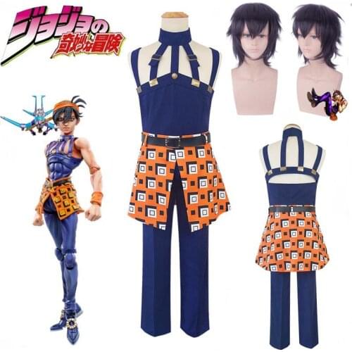 Anime JOJO JoJos Bizarre Adventure Cosplay Costume Ghirga Narancia Uniforms Men Women Cosplay Outfit Dress Halloween