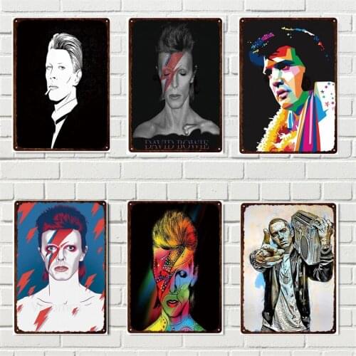 Vintage Famous Rock and Roll Star Tin Sign Retro Metal Plaques Wall Art Home Decor Pub Cafe Club Painting Iron Sign for Gifts